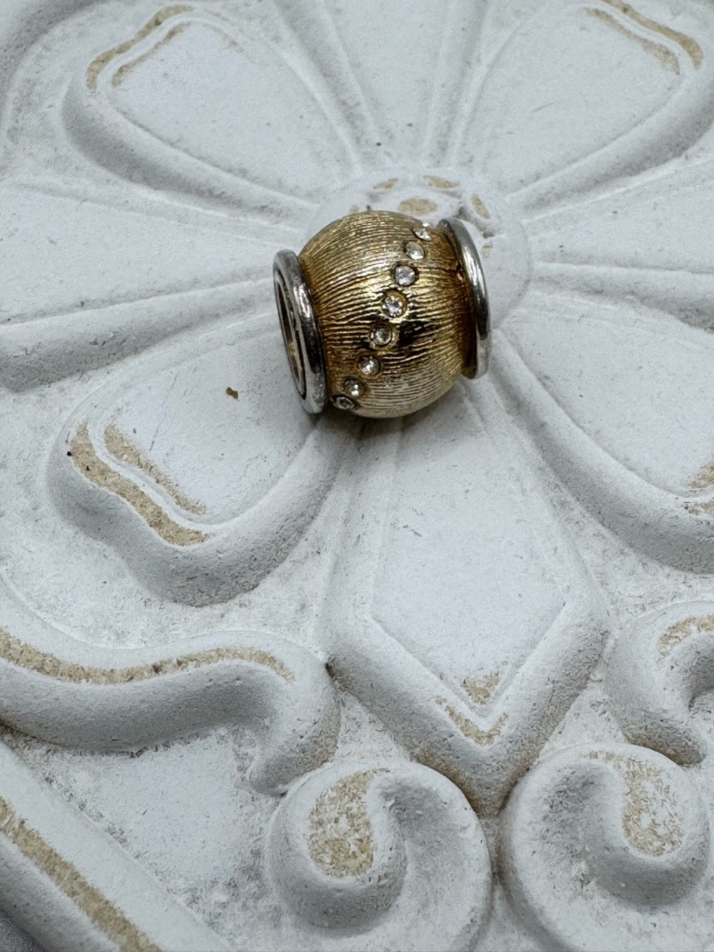 Brighton Gold-Tone Bead Charm with Crystal Accents